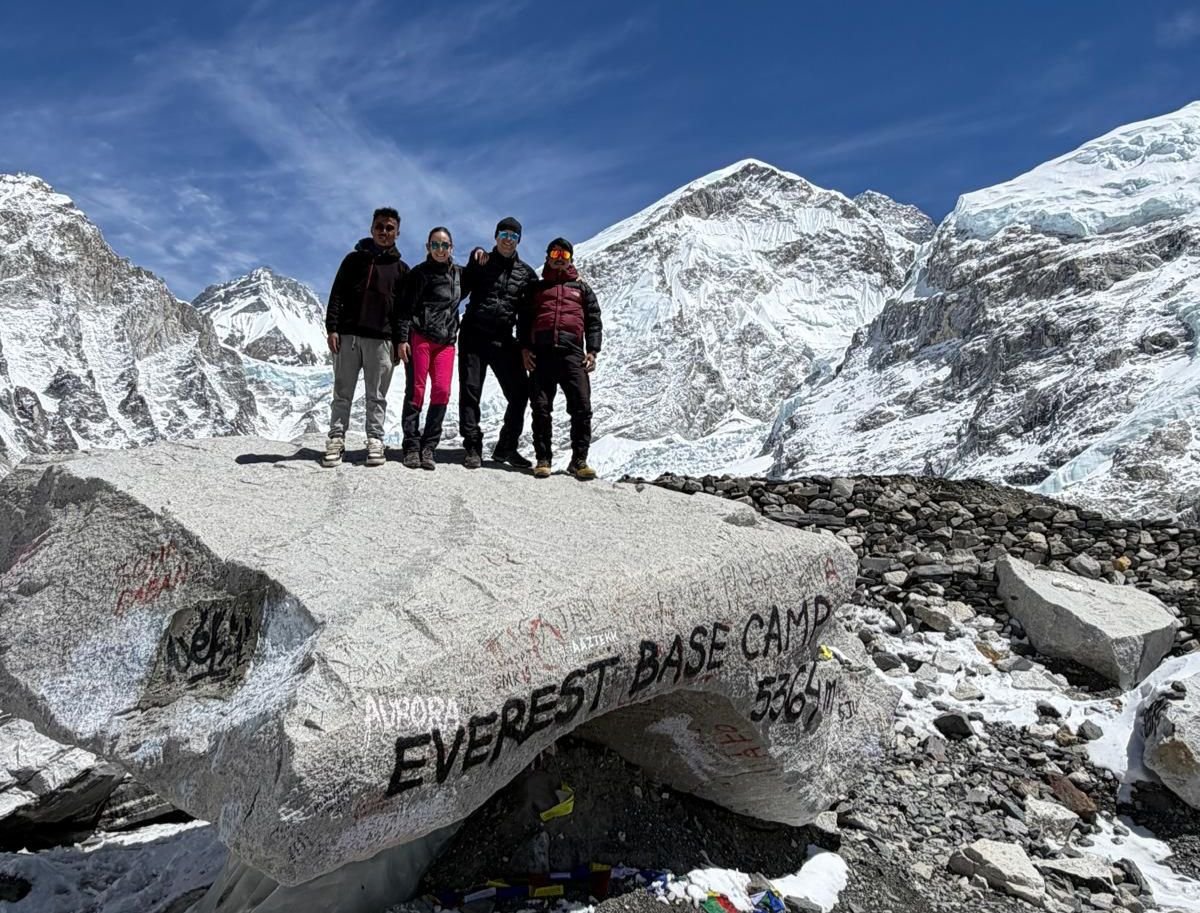 Everest base camp stone 2025